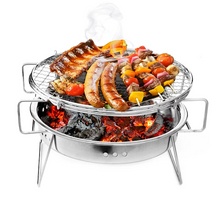Portable Folding Stainless Steel BBQ Grill Outdoor Charcoal Barbecue Stove Camping - The Spiceman
