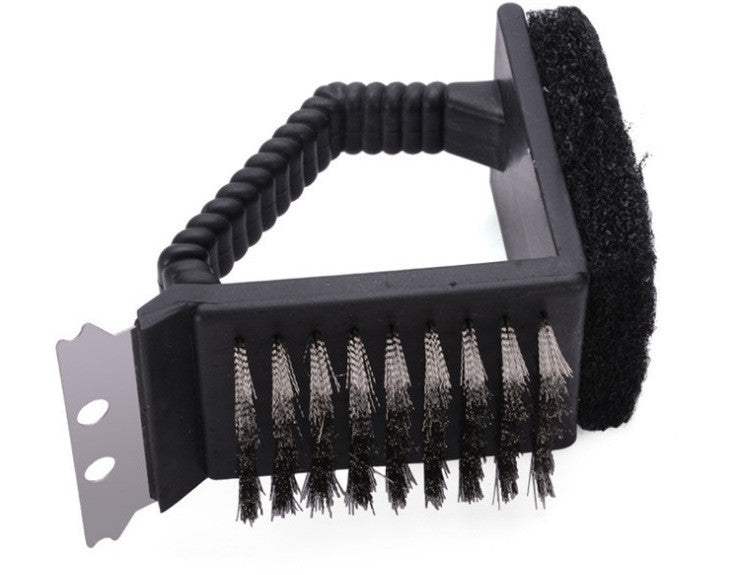 3 in 1  Durable Barbecue Grill Brush, Scraper, Sponge - The Spiceman